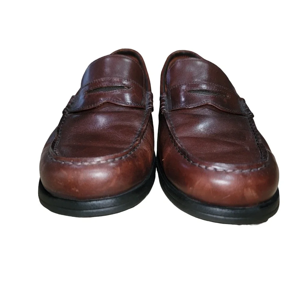 Clarks Unstructured Mens Brown Leather Classic Comfort‎ Penny Loafer Shoes 10 W